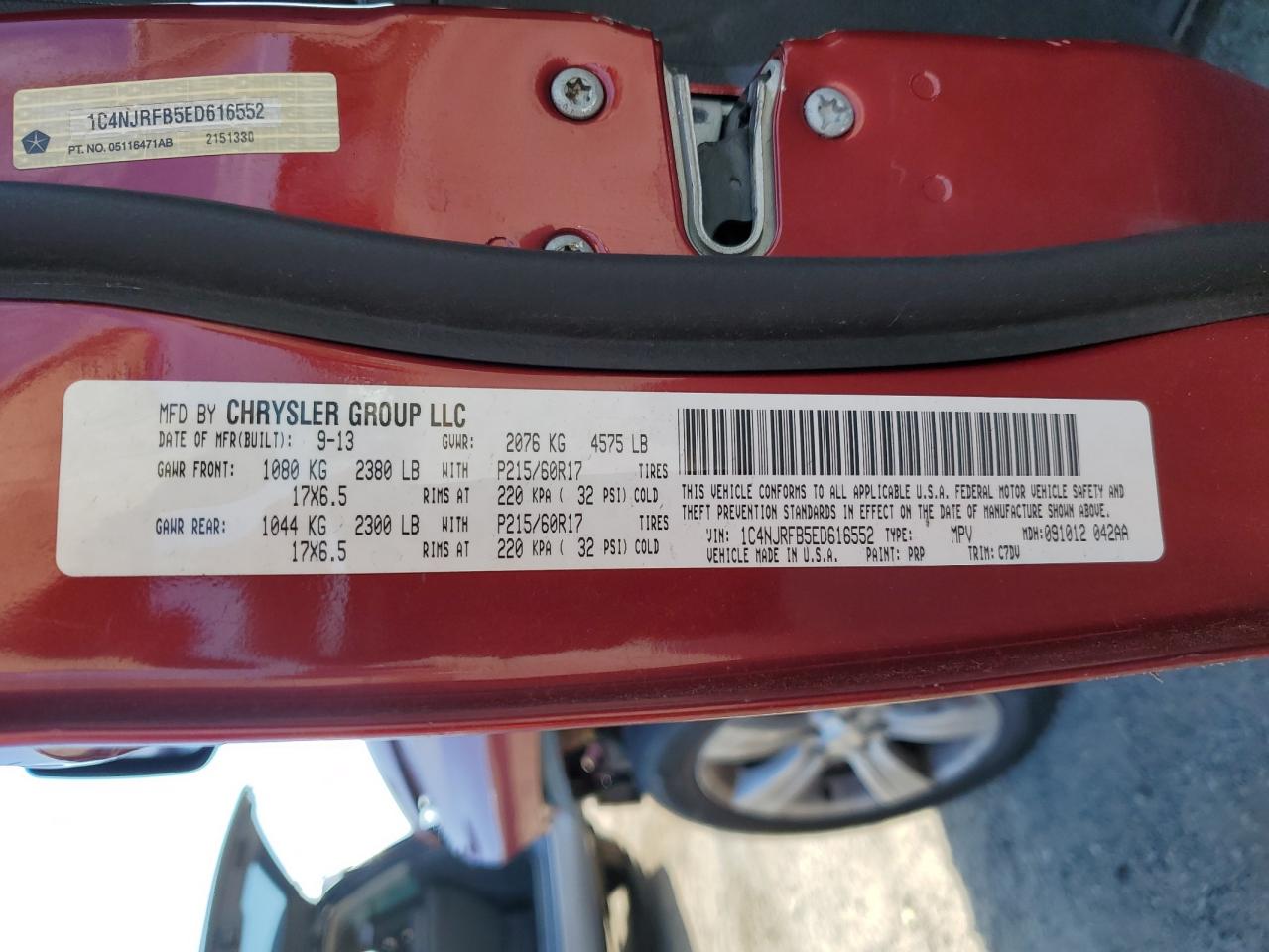1C4NJRFB5ED616552 2014 Jeep Patriot Latitude 1C4NJRFB5ED616552 2014 Jeep Patriot Latitude
