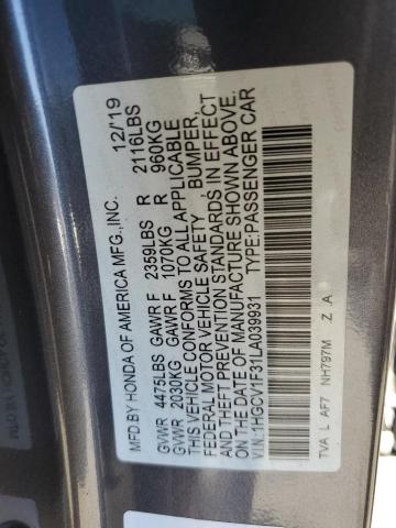 2020 HONDA ACCORD SPO 1HGCV1F31LA039931  60164054