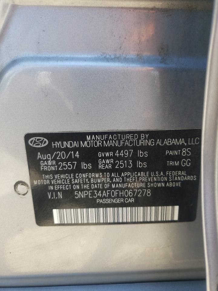 5NPE34AF0FH067278 2015 Hyundai Sonata Sport