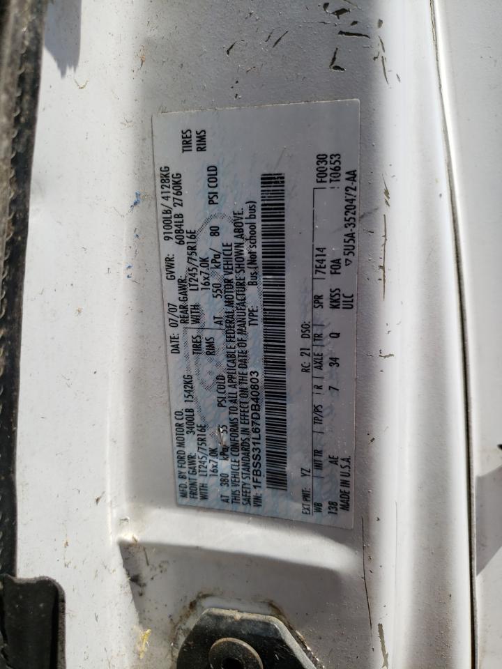 1FBSS31L67DB40803 2007 Ford Econoline E350 Super Duty Wagon