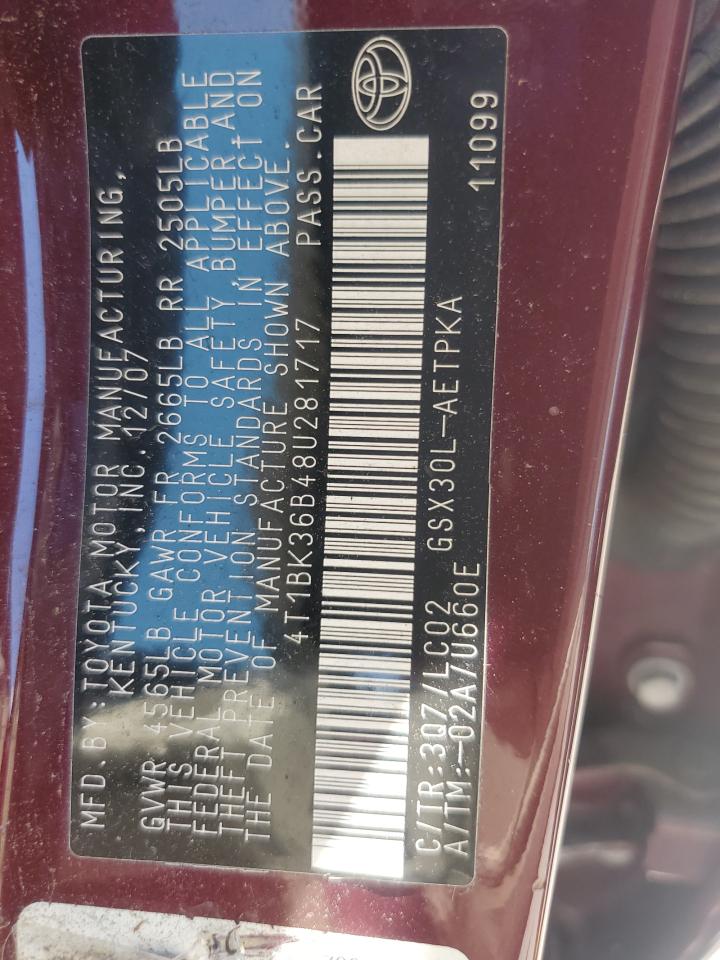 4T1BK36B48U281717 2008 Toyota Avalon Xl