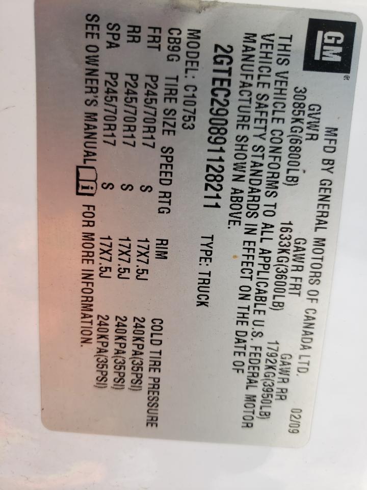 2GTEC290891128211 2009 GMC Sierra C1500 Sle