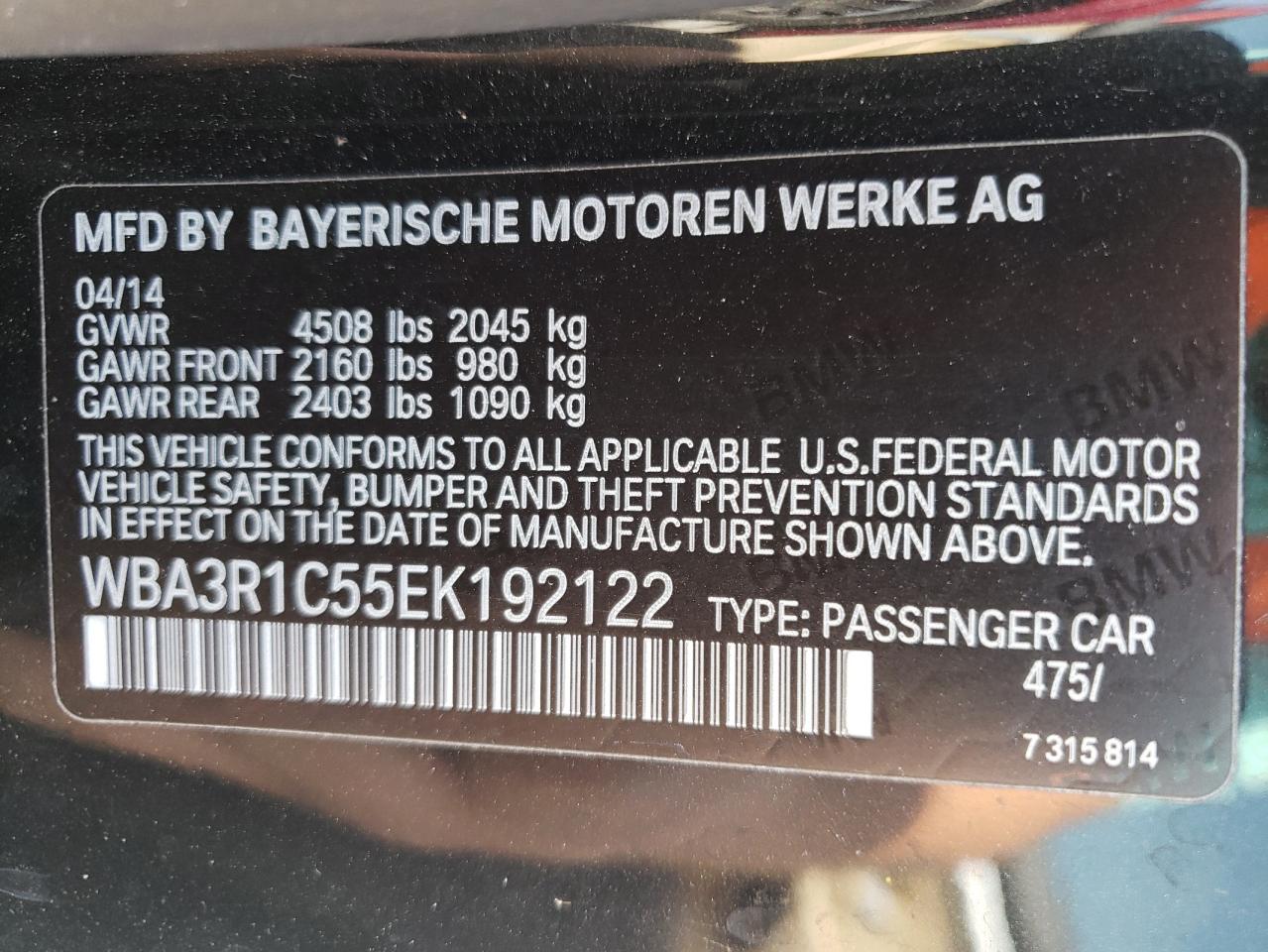 WBA3R1C55EK192122 2014 BMW 435 I