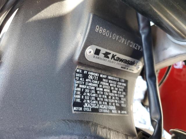 2012 KAWASAKI ZX1000 J - JKAZXCJ14CA010986
