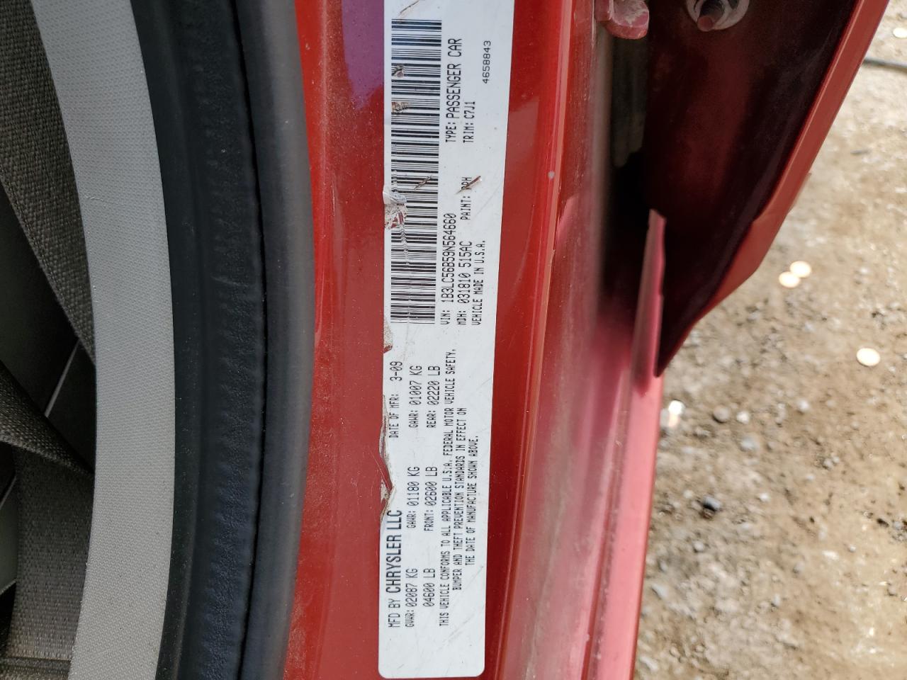 1B3LC56B59N564660 2009 Dodge Avenger Sxt