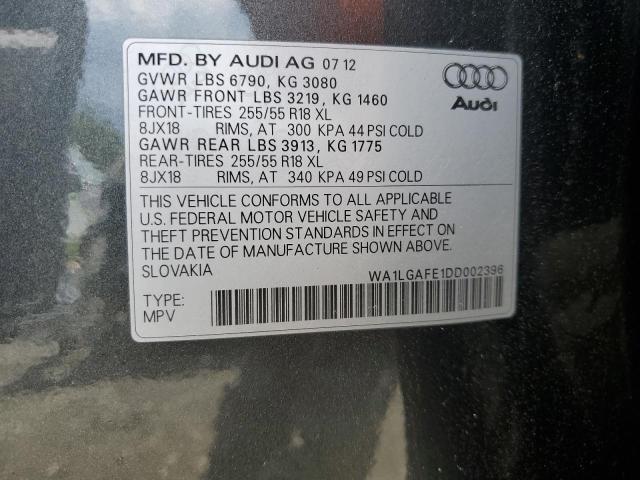 2013 Audi Q7 Premium Plus VIN: WA1LGAFE1DD002396 Lot: 58110214