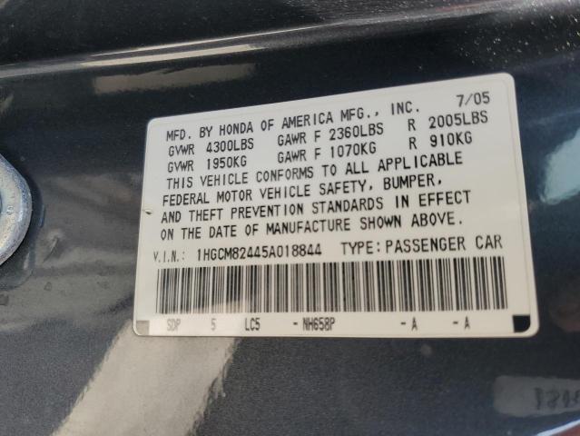 1HGCM82445A018844 2005 Honda Accord Se