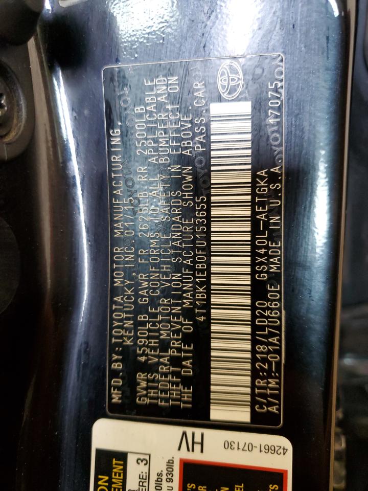 4T1BK1EB0FU153655 2015 Toyota Avalon Xle