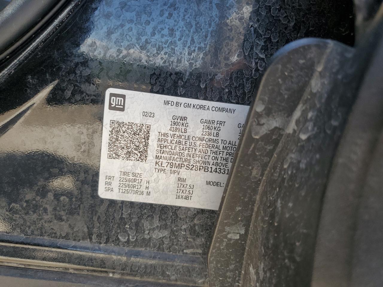 KL79MPS28PB143311 2023 Chevrolet Trailblazer Lt