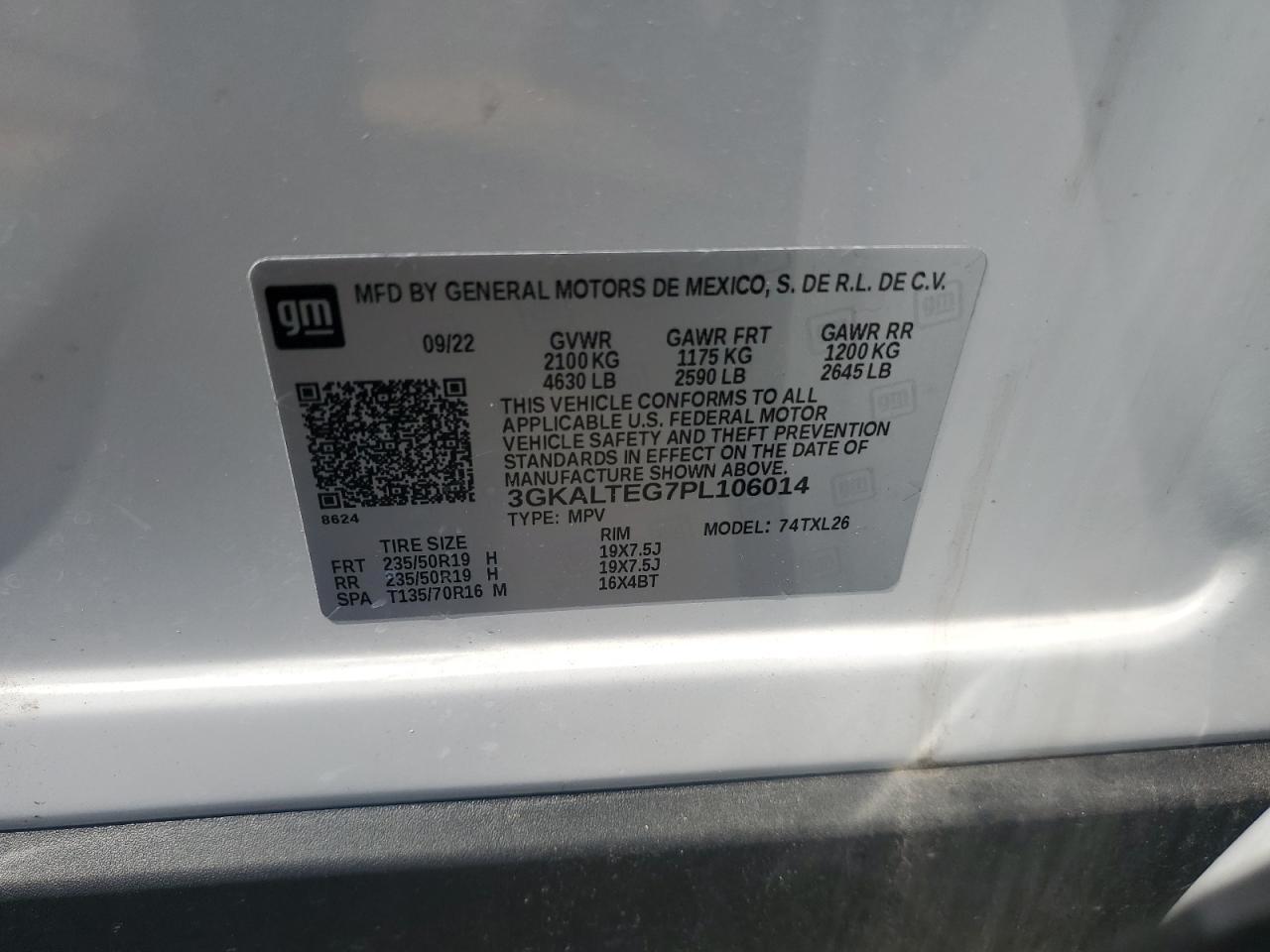 3GKALTEG7PL106014 2023 GMC Terrain Sle