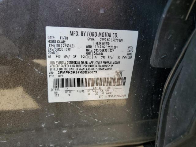 2019 Ford Edge Titanium VIN: 2FMPK3K97KBB20073 Lot: 58817234