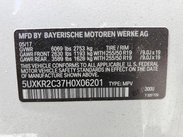 VIN 5UXKR2C37H0X06201 2017 BMW X5, Sdrive35I no.13