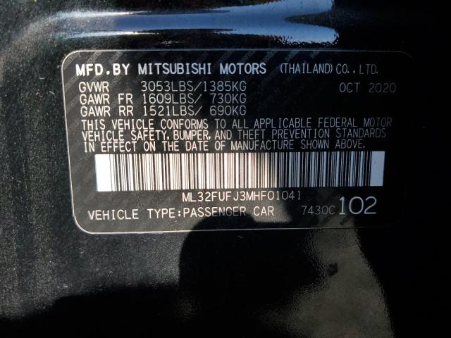 2021 Mitsubishi Mirage G4 Es VIN: ML32FUFJ3MHF01041 Lot: 58967704