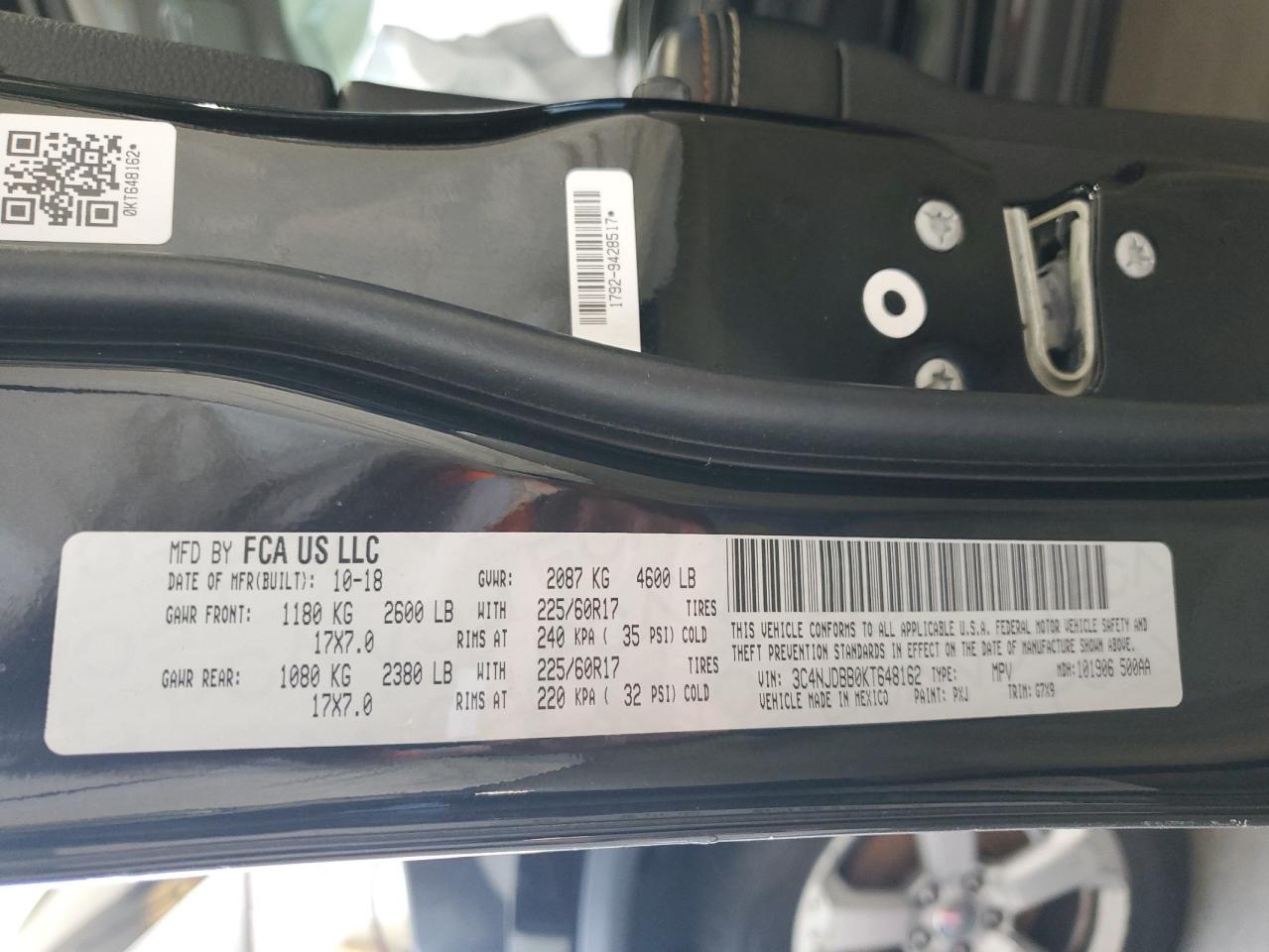 3C4NJDBB0KT648162 2019 Jeep Compass Latitude