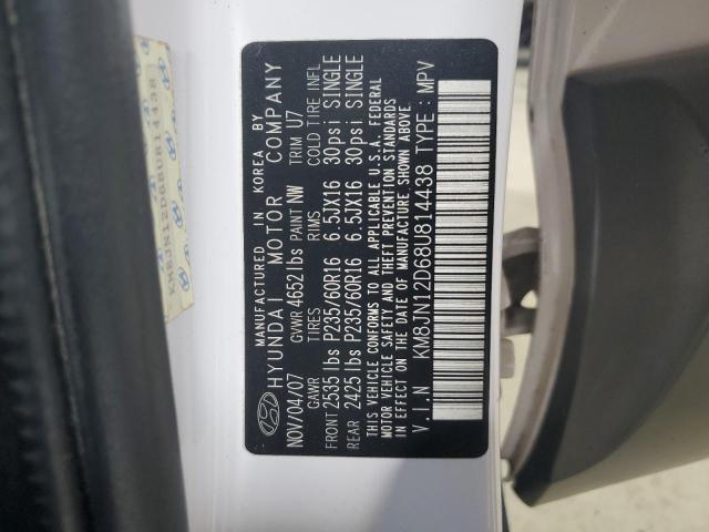 2008 Hyundai Tucson Se VIN: KM8JN12D68U814438 Lot: 59697464