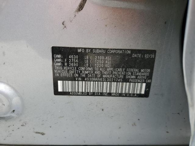 2020 Subaru Legacy Limited VIN: 4S3BWAN63L3021745 Lot: 58324974