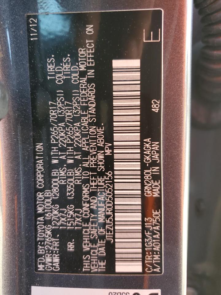 JTEZU5JR0D5052156 2013 Toyota 4Runner Sr5