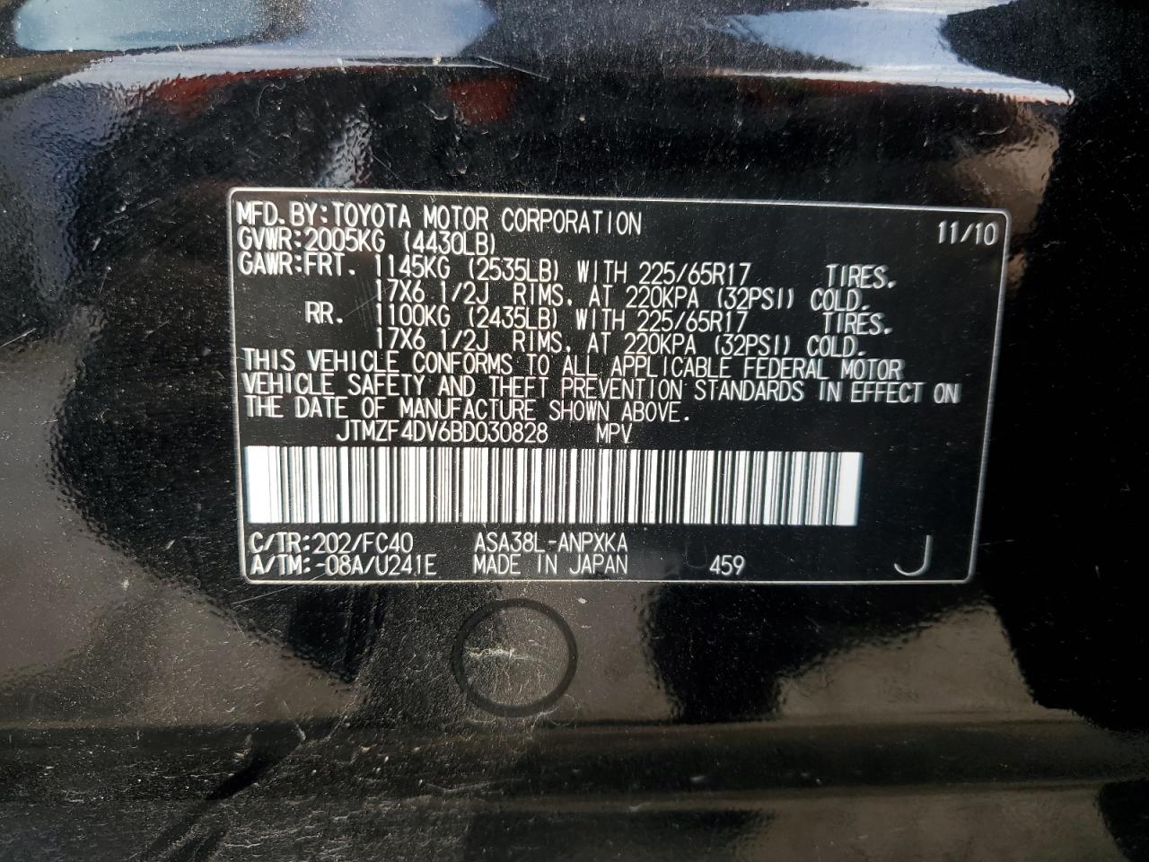 JTMZF4DV6BD030828 2011 Toyota Rav4