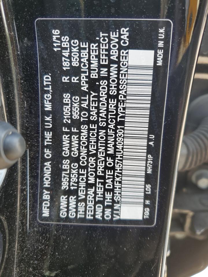 SHHFK7H57HU409301 2017 Honda Civic Ex SHHFK7H57HU409301 2017 Honda Civic Ex