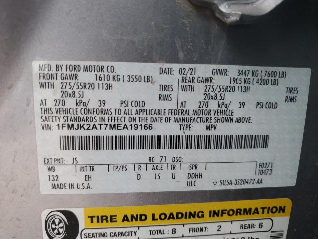 2021 FORD EXPEDITION - 1FMJK2AT7MEA19166