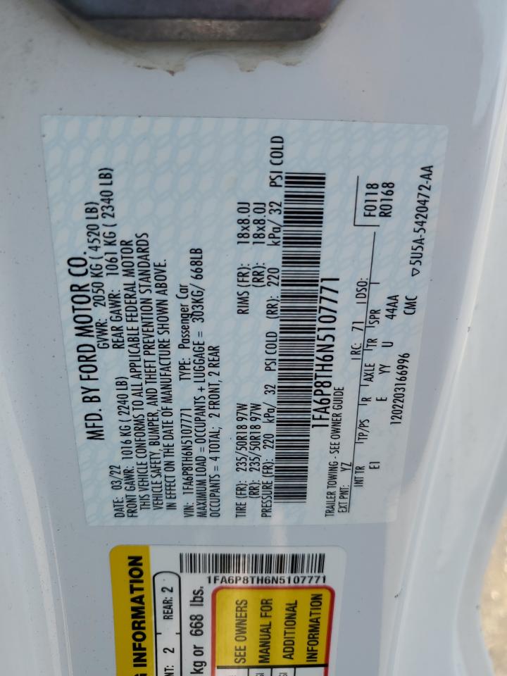 1FA6P8TH6N5107771 2022 Ford Mustang