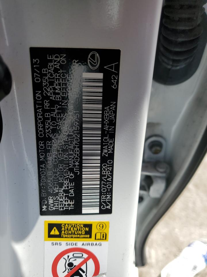 JTHKD5BH7D2159751 2013 Lexus Ct 200