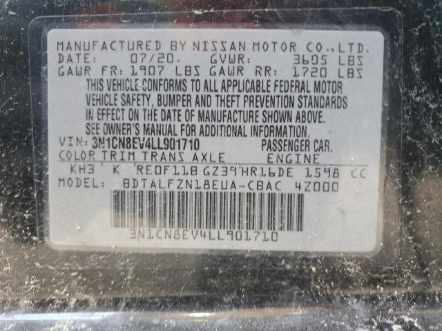 2020 NISSAN VERSA SV - 3N1CN8EV4LL901710