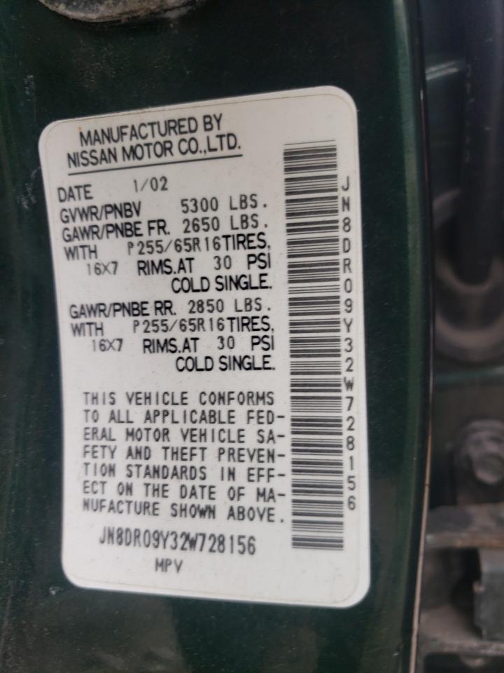 JN8DR09Y32W728156 2002 Nissan Pathfinder Le