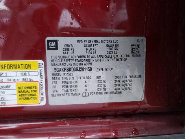 2016 BUICK ENCLAVE - 5GAKRBKD3GJ201150