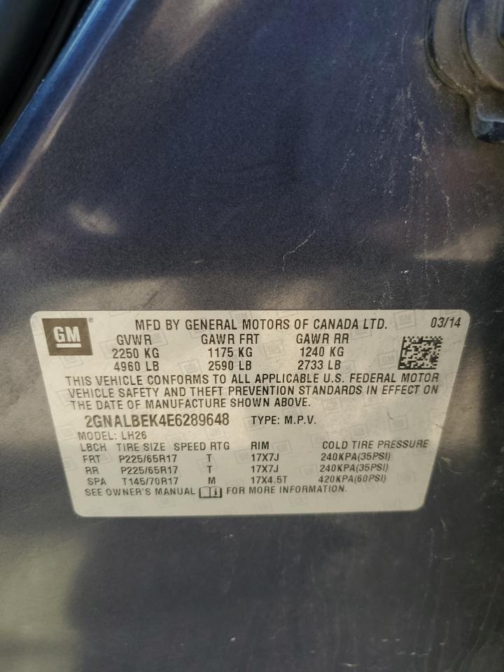 2GNALBEK4E6289648 2014 Chevrolet Equinox Lt