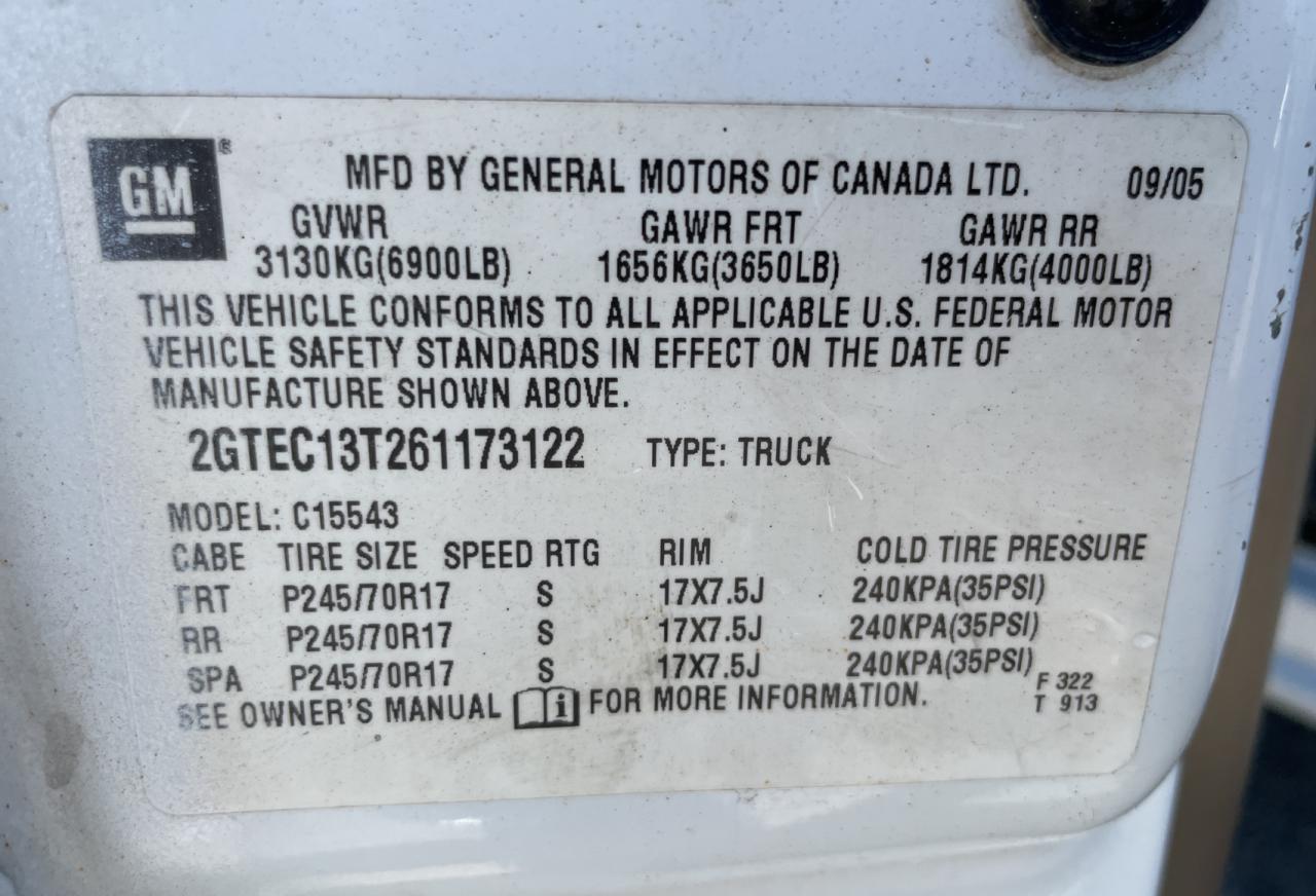 2GTEC13T261173122 2006 GMC New Sierra C1500