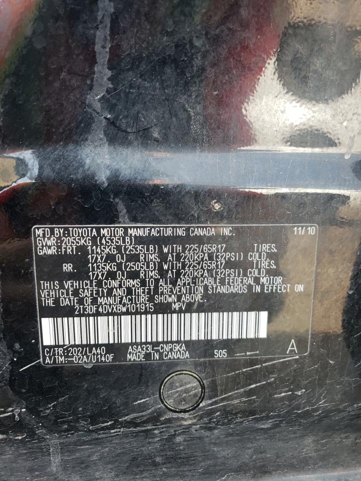 2T3DF4DVXBW101915 2011 Toyota Rav4 Limited