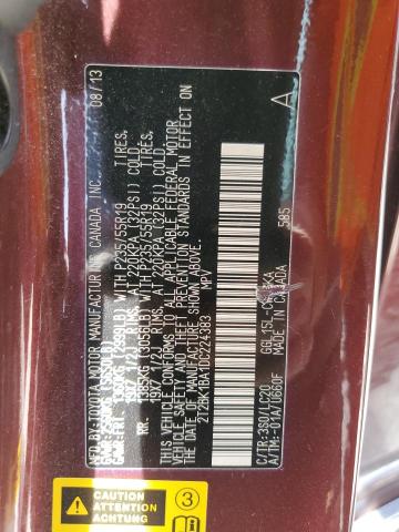 2013 Lexus Rx 350 Base VIN: 2T2BK1BA1DC224383 Lot: 58080994