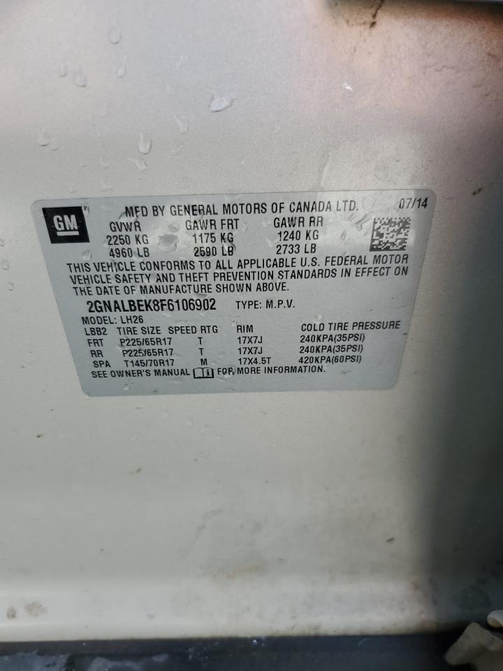 2GNALBEK8F6106902 2015 Chevrolet Equinox Lt