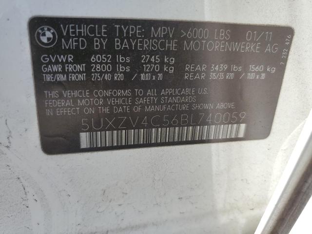 2011 BMW X5 xDrive35I VIN: 5UXZV4C56BL740059 Lot: 61322234