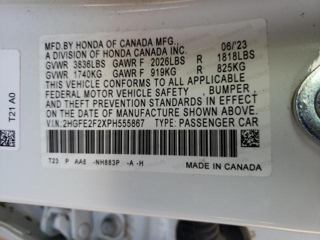 2023 HONDA CIVIC LX 2HGFE2F2XPH555867  60473684