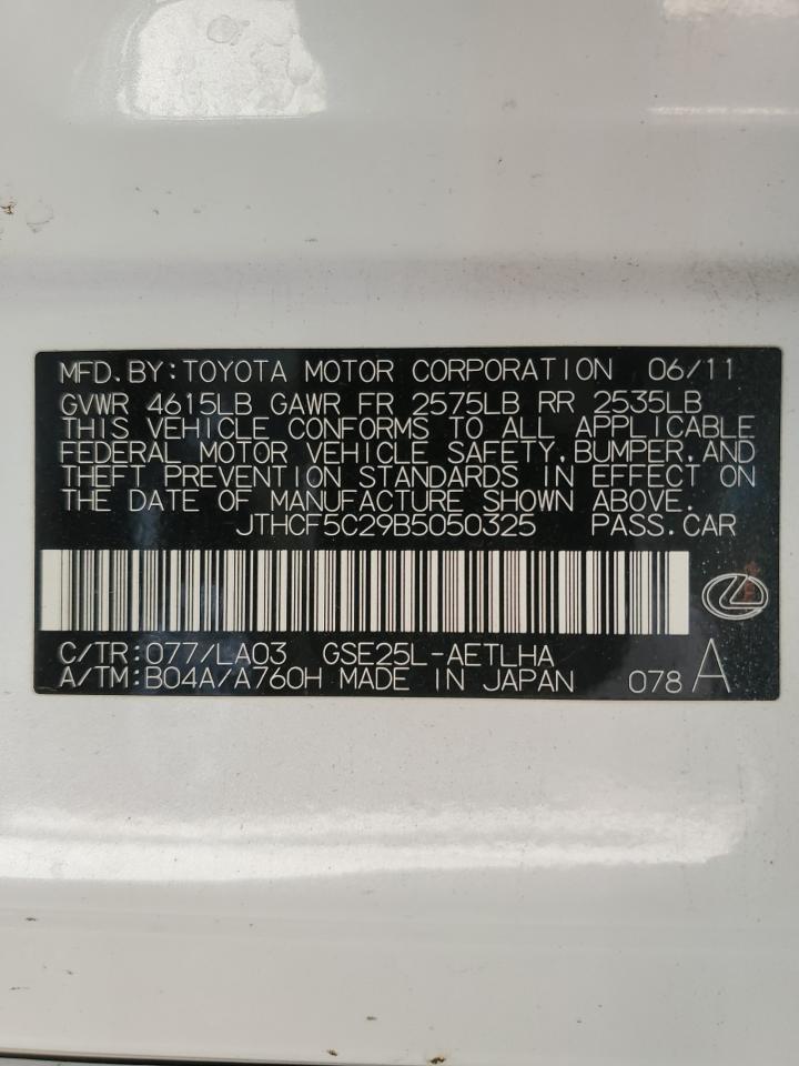 JTHCF5C29B5050325 2011 Lexus Is 250