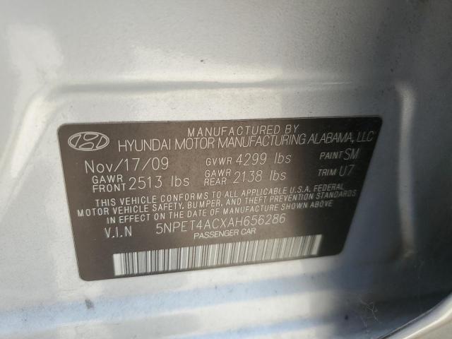 2010 Hyundai Sonata Gls VIN: 5NPET4ACXAH656286 Lot: 60159384