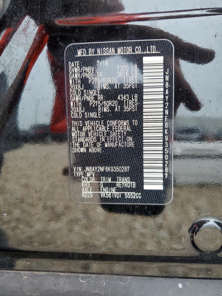 JN8AY2NF6K9350287 2019 Nissan Armada Platinum