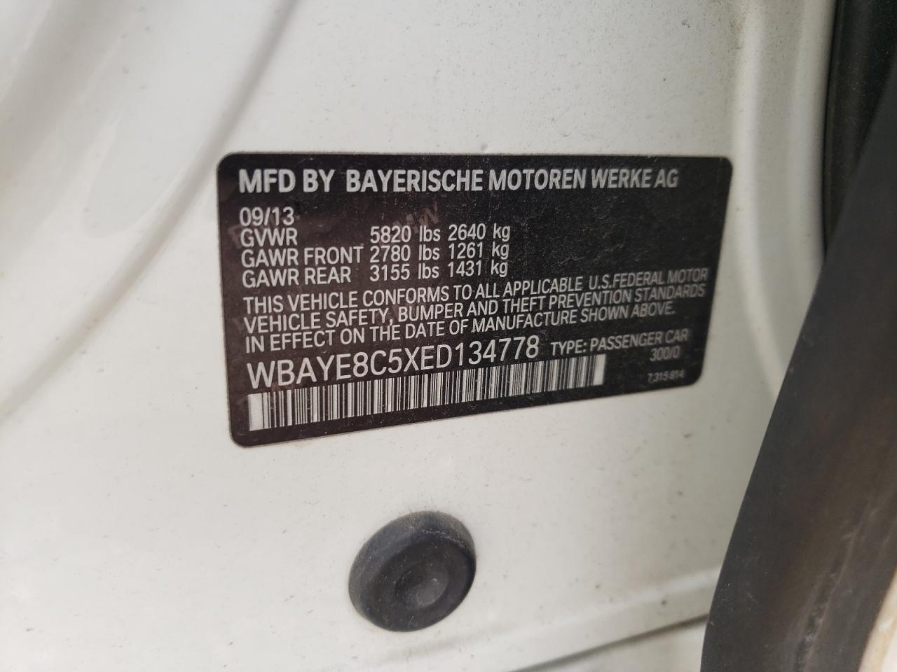 WBAYE8C5XED134778 2014 BMW 750 Li