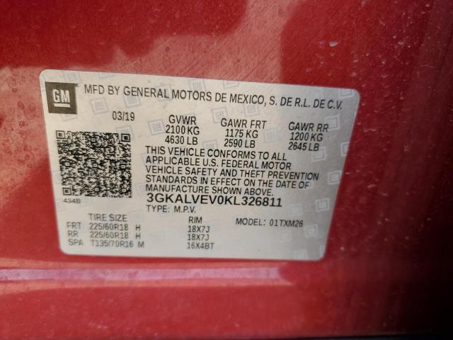 2019 GMC Terrain Slt VIN: 3GKALVEV0KL326811 Lot: 58473144