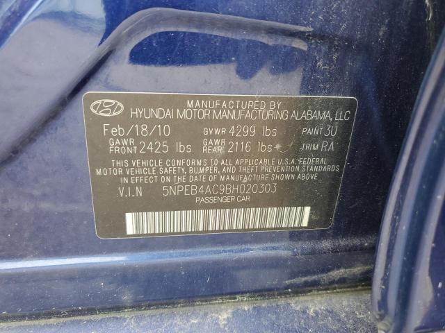 2011 Hyundai Sonata Gls VIN: 5NPEB4AC9BH020303 Lot: 60566944