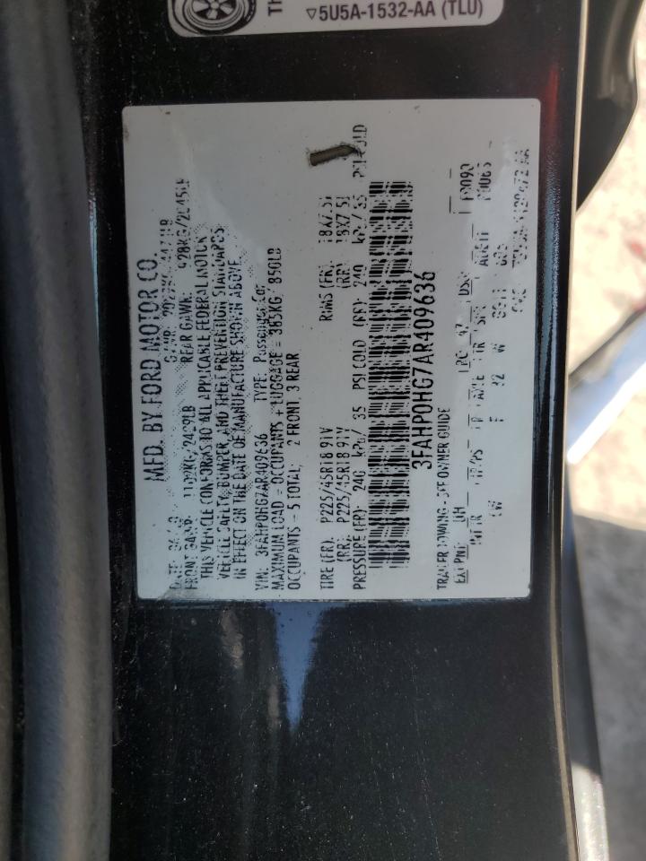 3FAHP0HG7AR409636 2010 Ford Fusion Se