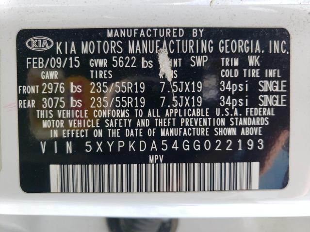 2016 KIA SORENTO SX - 5XYPKDA54GG022193