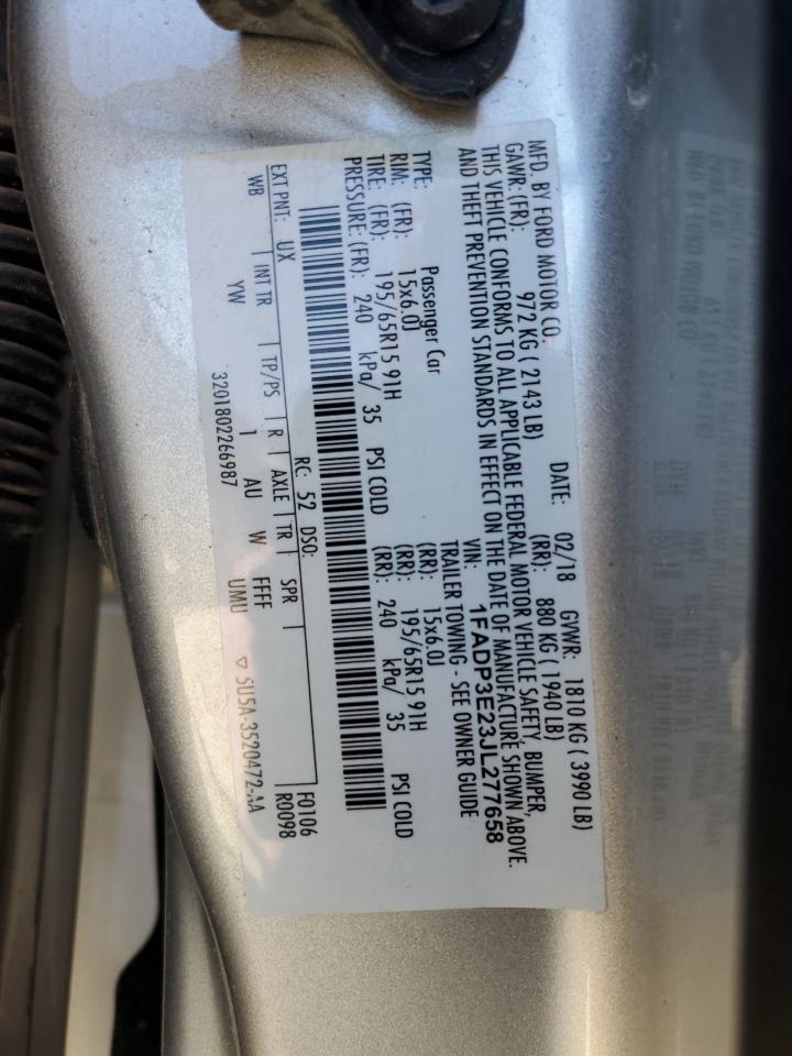 1FADP3E23JL277658 2018 Ford Focus S