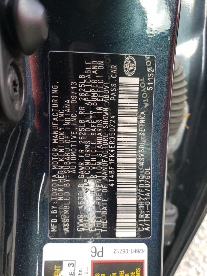 4T4BF1FK4ER350724 2014 Toyota Camry L