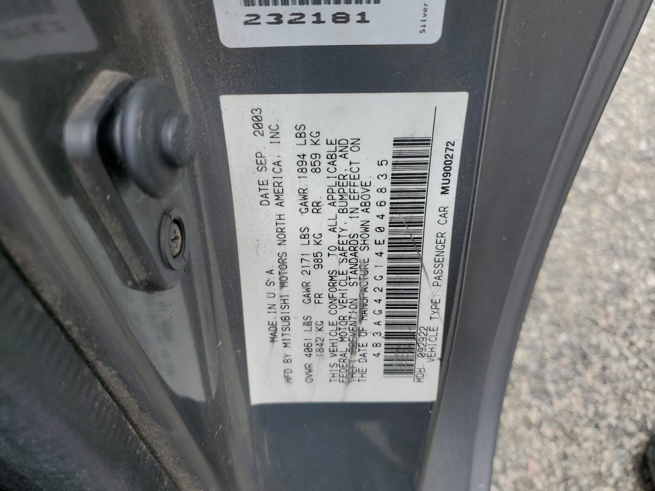 4B3AG42G14E046835 2004 Dodge Stratus Sxt