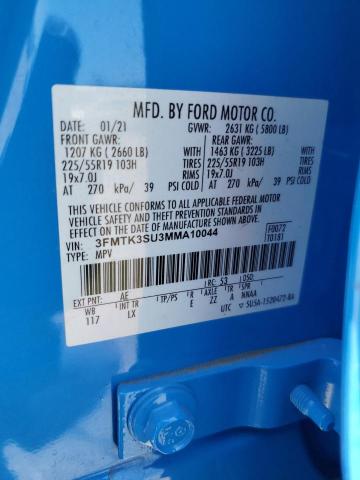 2021 Ford Mustang Mach-E Premium VIN: 3FMTK3SU3MMA10044 Lot: 58774514