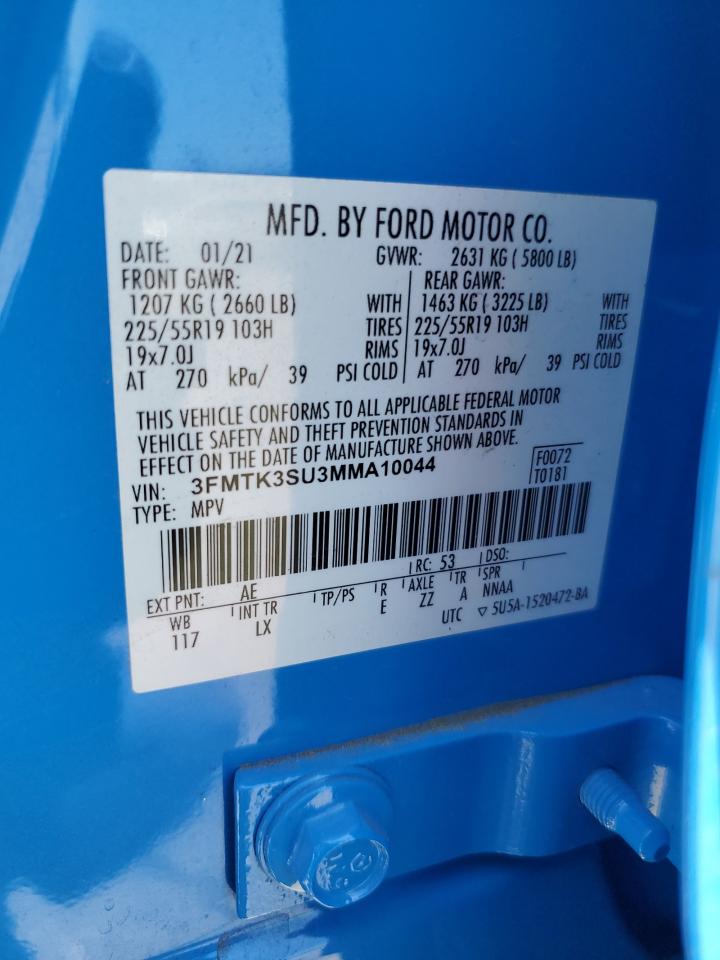 3FMTK3SU3MMA10044 2021 Ford Mustang Mach-E Premium