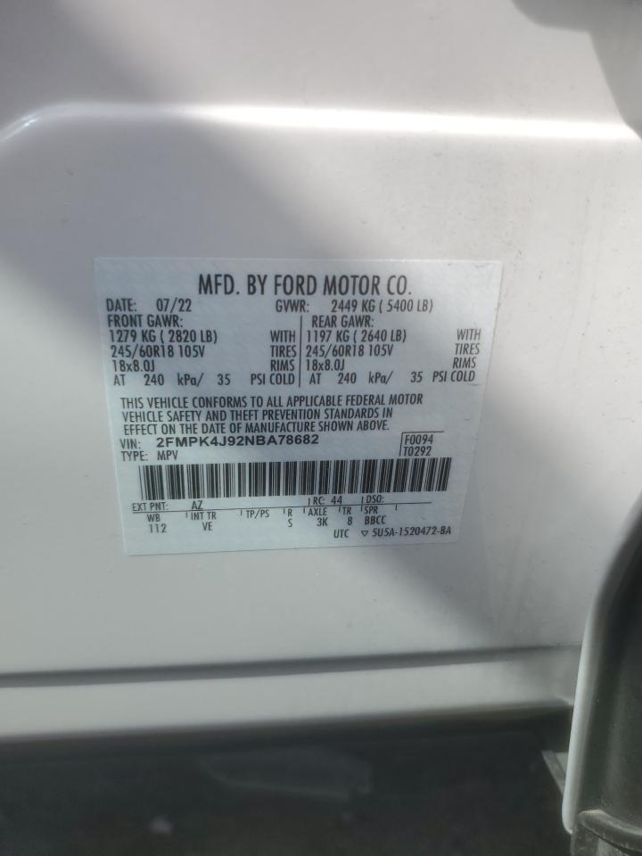 2FMPK4J92NBA78682 2022 Ford Edge Sel